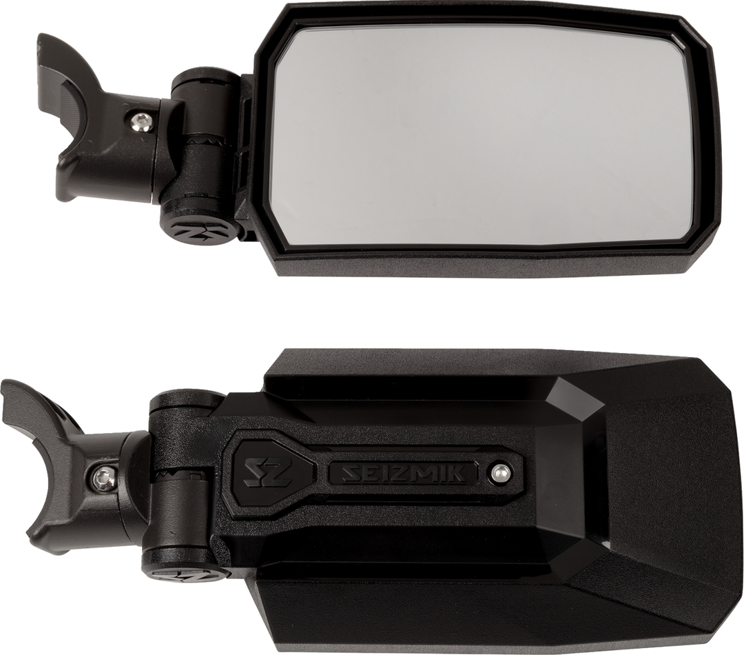 Seizmik Mirrors Trailrider Side View Rectangle Black 1.75"/2" Rops Pair - Yamaha YXZ1000R and More