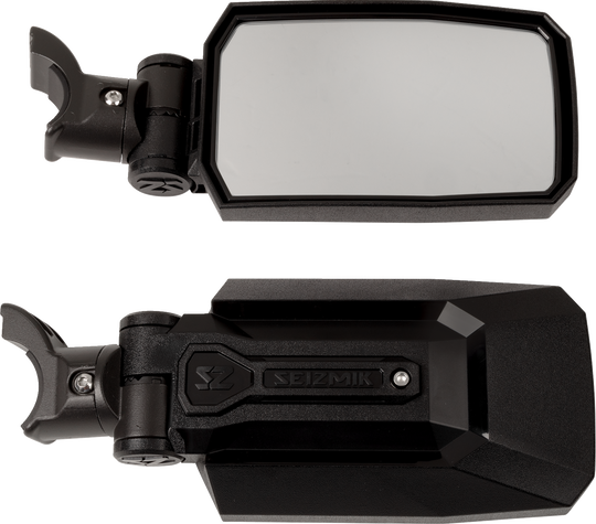 Seizmik Mirrors Trailrider Side View Rectangle Black 1.75"/2" Rops Pair - Yamaha YXZ1000R and More