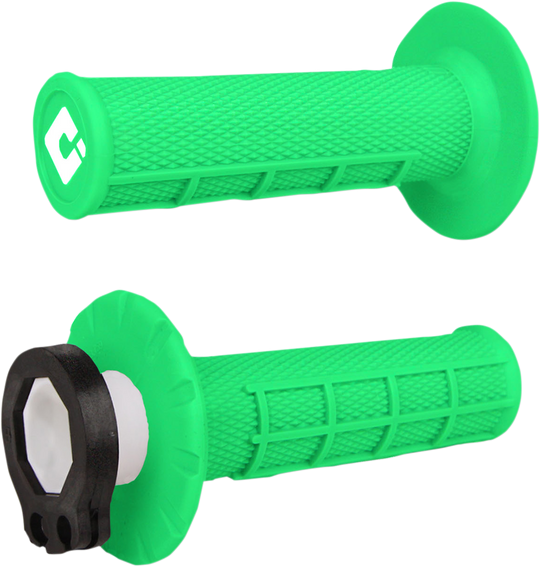 ODI Grips MX Half Waffle Fluorescent Green - Honda CRF450R and More