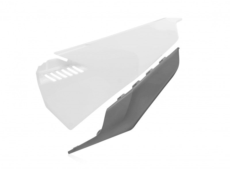 Acerbis Vented Side Panels - 19-23 Husq TC/FC/FX/TE/FE - Wht/Gray