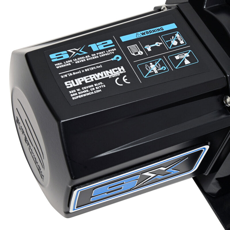 Superwinch SX12SR Synthetic Rope Winch - Semi Gloss Black