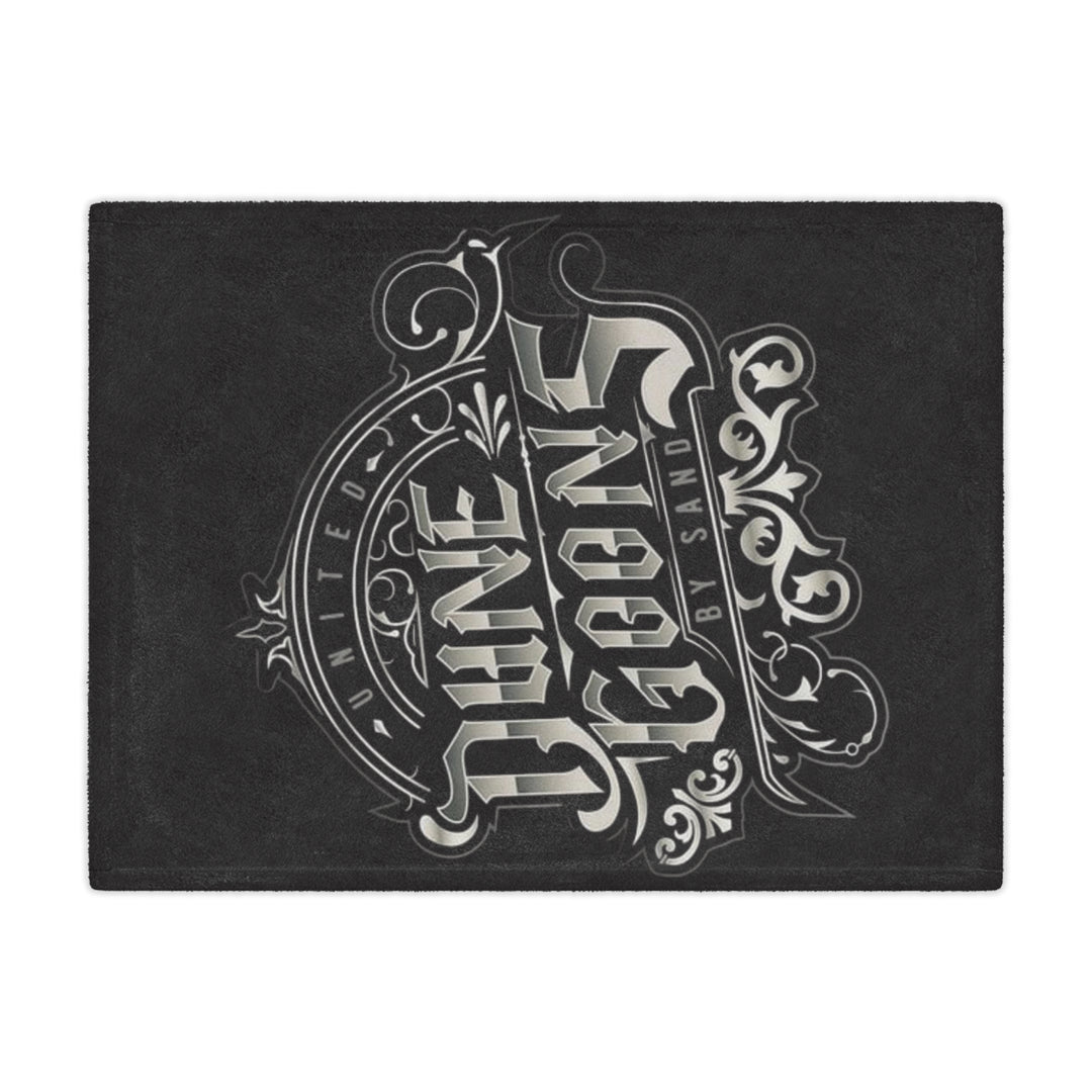 Minky Blanket — 'Dune Goons by Sand' Vintage Gothic Badges Plush Throw