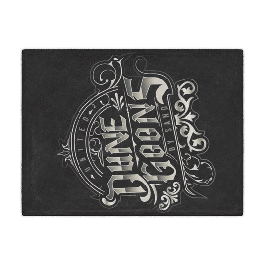 Minky Blanket — 'Dune Goons by Sand' Vintage Gothic Badges Plush Throw