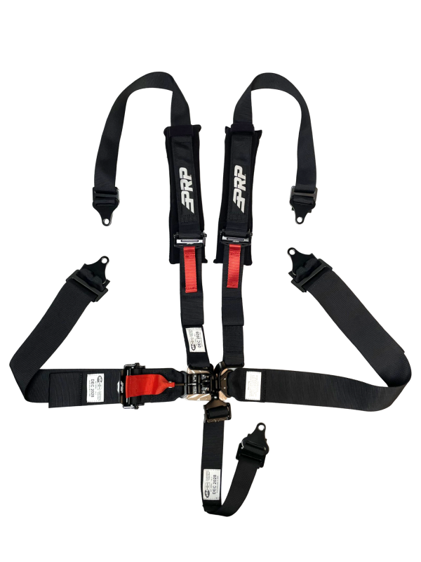 PRP Seats PRP 5.2 Harness Latch and Link with 2in Shoulders-3in Lap Belts and Removable Pads SFI 16.1- Black
