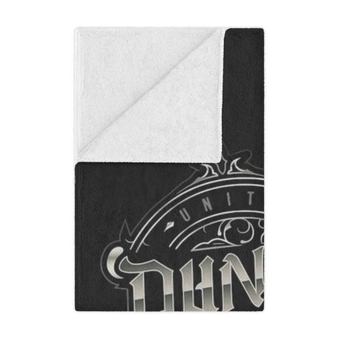 Minky Blanket — 'Dune Goons by Sand' Vintage Gothic Badges Plush Throw