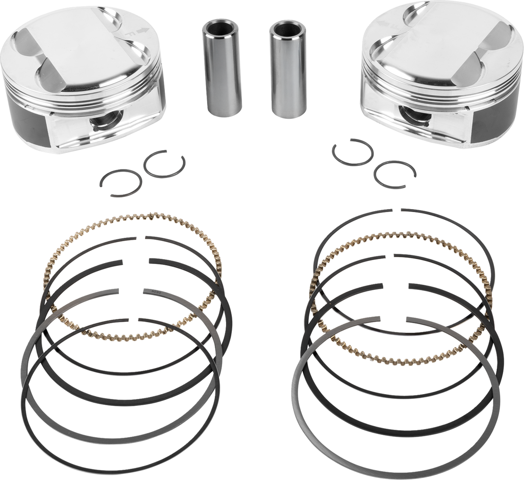 JE Pistons Piston Kit - Harley-Davidson Milwaukee-Eight 114/117 - 4.080" Bore 4.375" Stroke 12.0:1 CR 114" M8