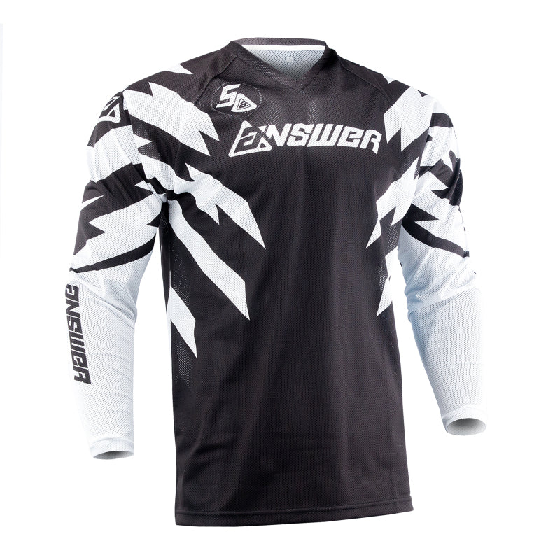 Answer LE Syncron Rizz Vented Jersey Black/White/Cyan