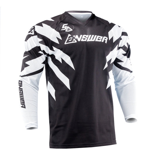Answer LE Syncron Rizz Vented Jersey Black/White/Cyan