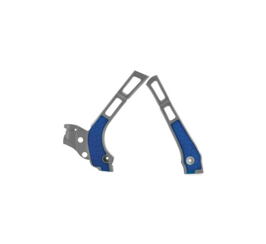 Acerbis X-Grip Frame Guards - Fantic/Yam YZ125-250 - Silver/Blue