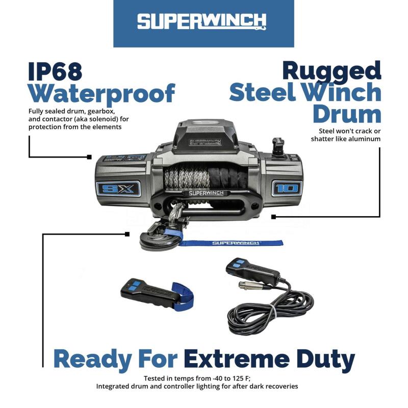Superwinch SX 10000SR Synthetic Rope Winch - 10,000 lb