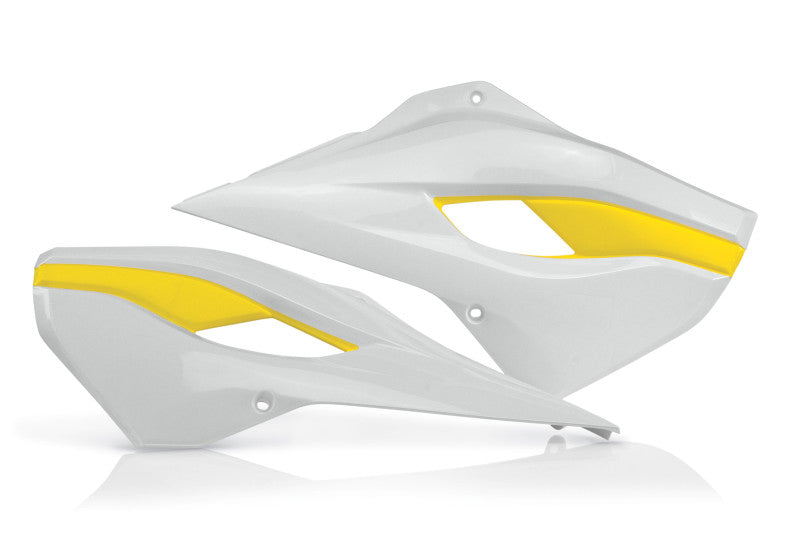 Acerbis Radiator Shroud - 14-16 Husq FC/TC/TE/FE - Wht/Yellow
