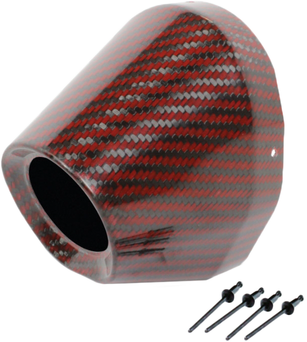 Pro Circuit Red Carbon End Cap 4.5" with 1-3/4" Hole - Replacement Part
