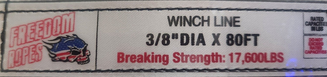 3/8"x80' Freedom Winchline with Soft Shackle - Synthetic Winchline