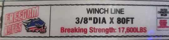 3/8"x80' Freedom Winchline with Recovery Ring & Soft Shackle