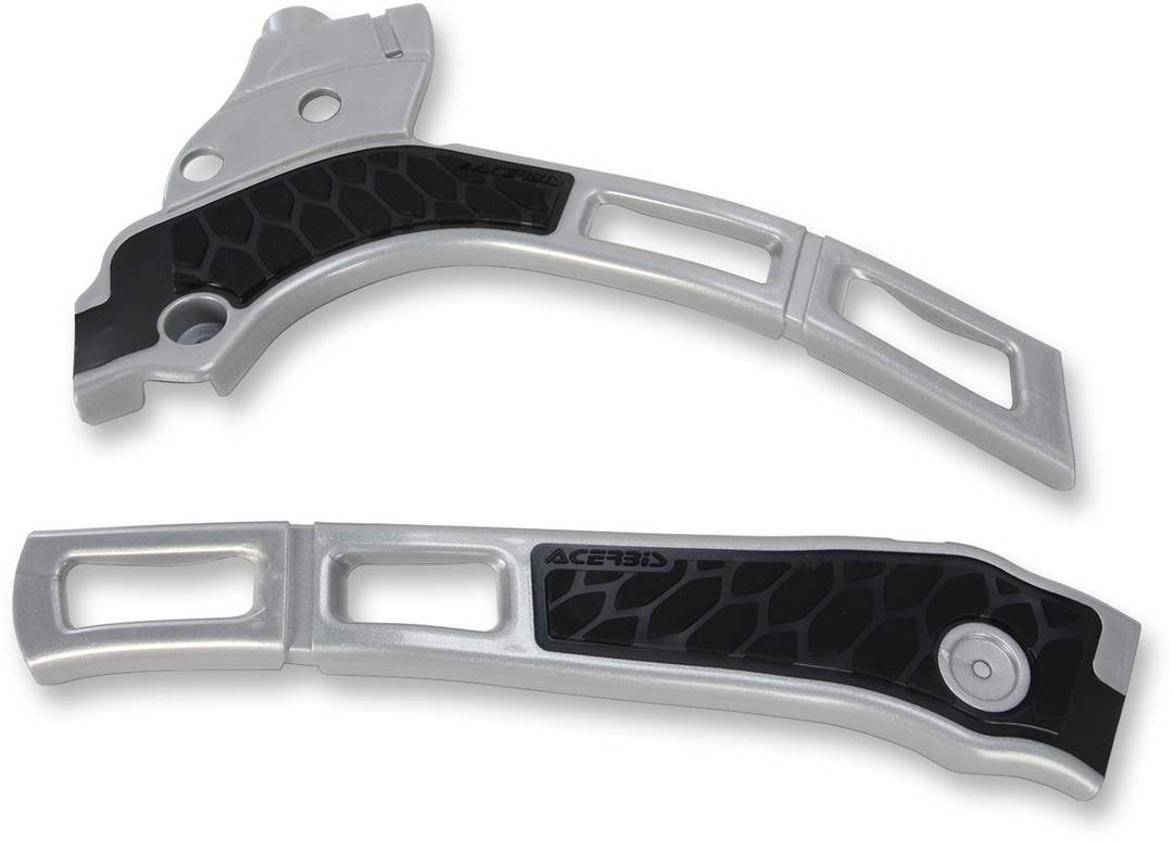 Acerbis X-Grip Frame Guards Silver/Black - Yamaha YZ125 and More