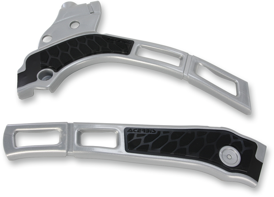 Acerbis X-Grip Frame Guards Silver/Black - Yamaha YZ125 and More