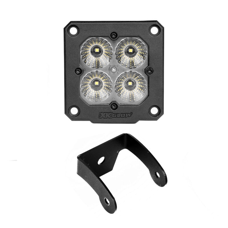 XK Glow Flush Mount XKchrome 20w LED Cube Light w/RGB Accent Light - Flood Beam
