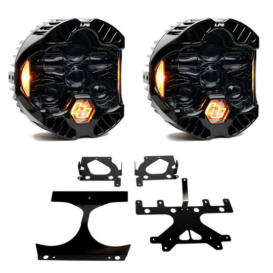 Baja Designs DOT LP6 LED Headlight Kit Amber - 2015-2024 Harley-Davidson Road Glide