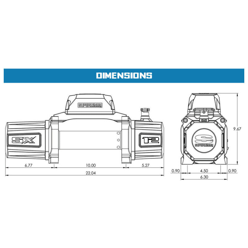 Superwinch SX12SR Synthetic Rope Winch - Semi Gloss Black