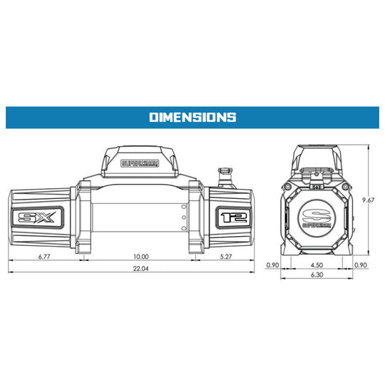Superwinch SX12SR Synthetic Rope Winch - Semi Gloss Black