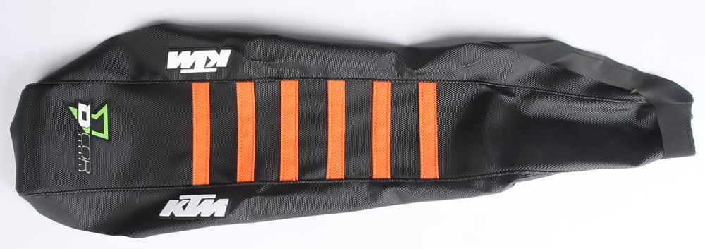 D-Cor Seat Cover Black and Orange with Ribs (30-30-216)