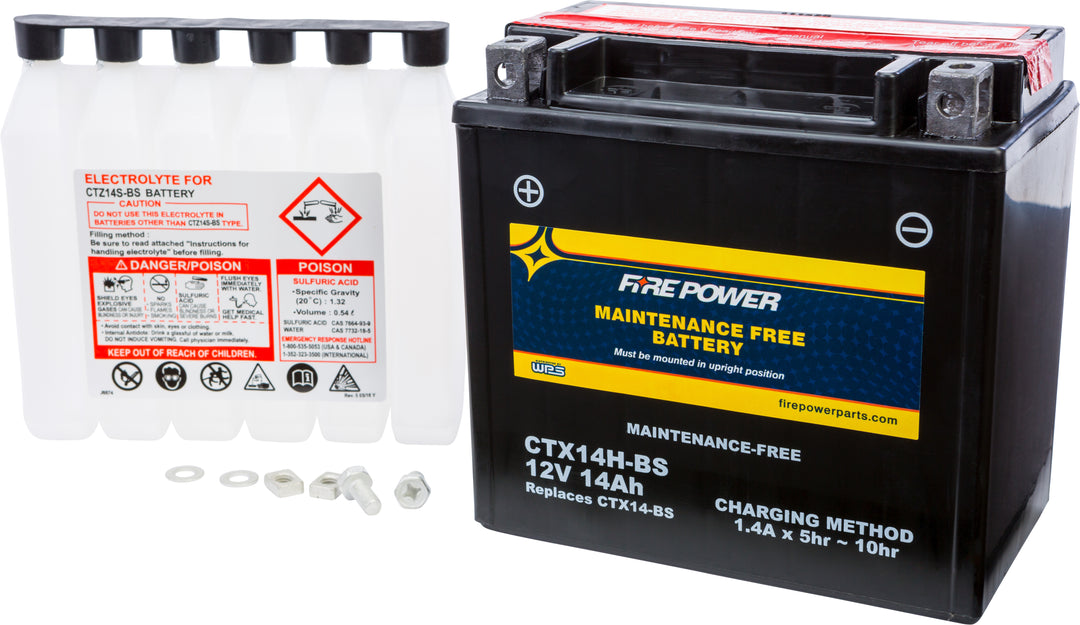 Fire Power Maintenance Free Battery CTX14H-BS