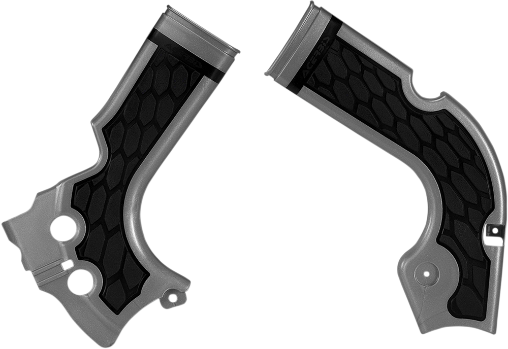 Acerbis X-Grip Frame Guards Silver/Black - Yamaha YZ125 and More