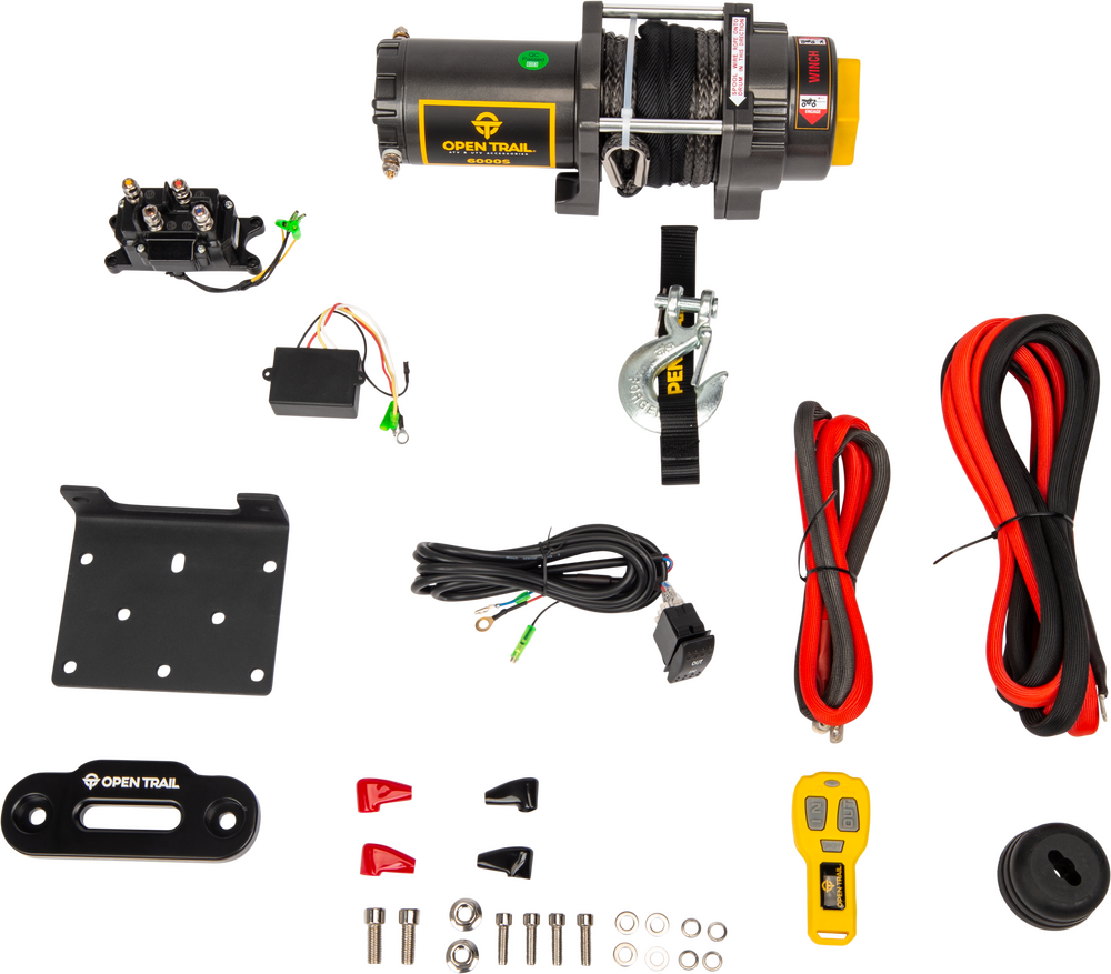 Open Trail 6000 lb Winch - Synthetic Rope