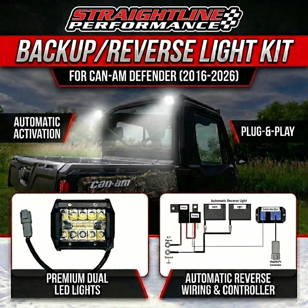 Straightline SmartWire Plug-and-Play Backup / Reverse Light Kit - Can-Am - Defender 2016-2026 - Dual Light