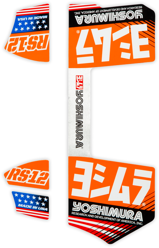 Yoshimura RS-12 Muffler Decals Orange - 961-9080