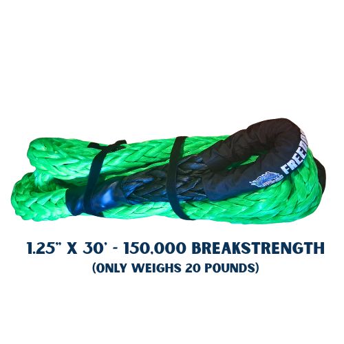 Freedom Super Recovery Ropes - 1.25"x30'= 150,000 BreakStrength