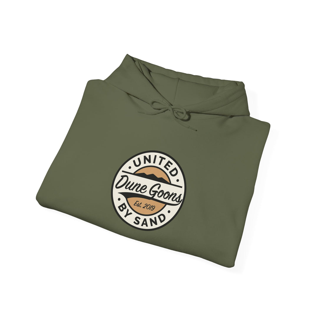 Dune Goons 2026 Logo Hoodie — Sand Dune Graphic Pullover
