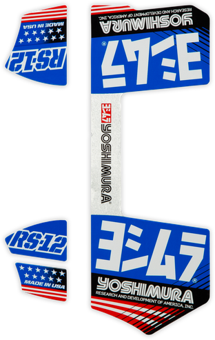 Yoshimura RS-12 Muffler Decals Blue - 961-9081