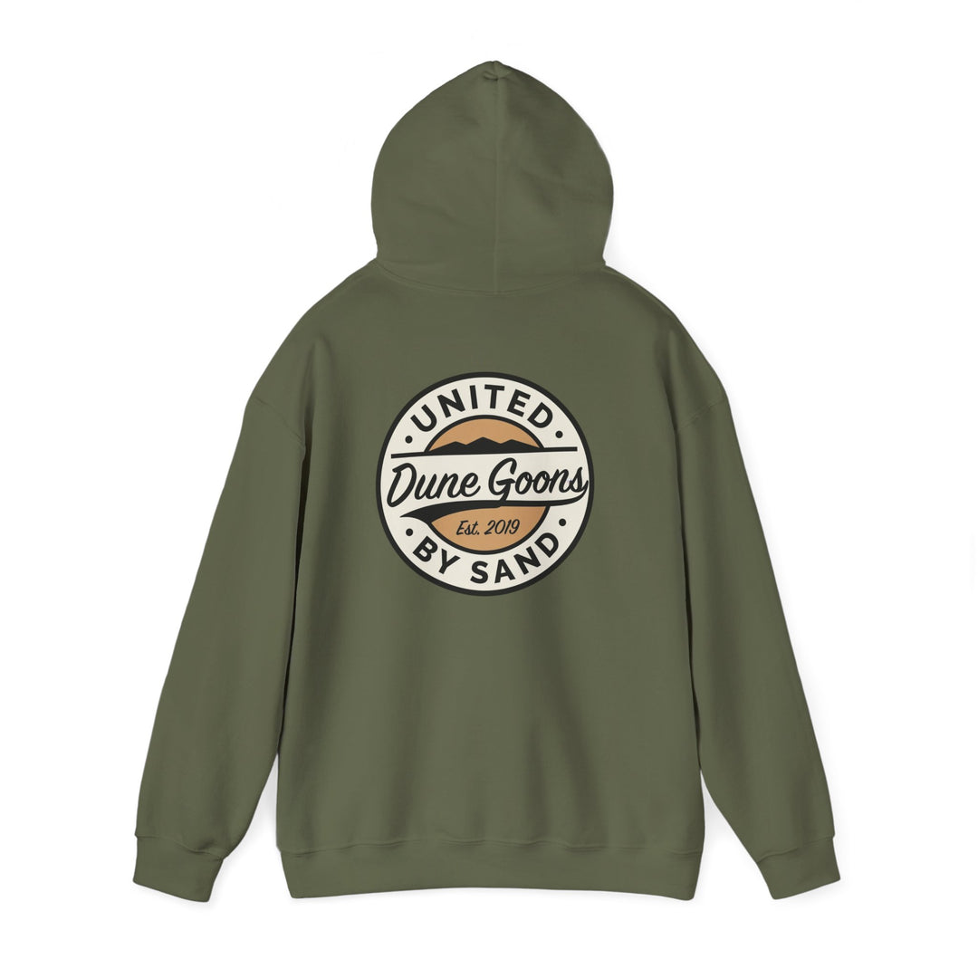 Dune Goons 2026 Logo Hoodie — Sand Dune Graphic Pullover