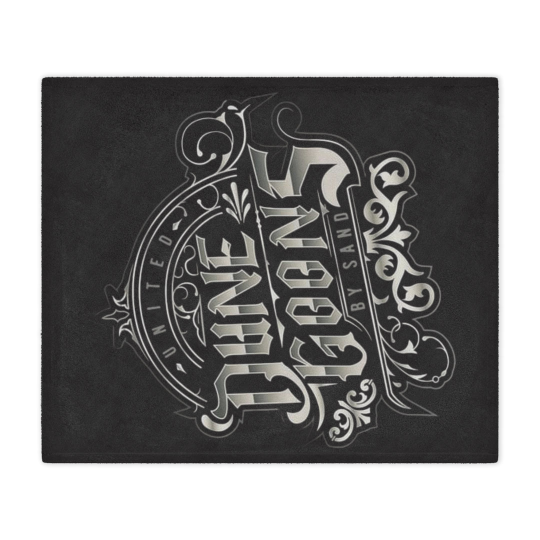 Minky Blanket — 'Dune Goons by Sand' Vintage Gothic Badges Plush Throw