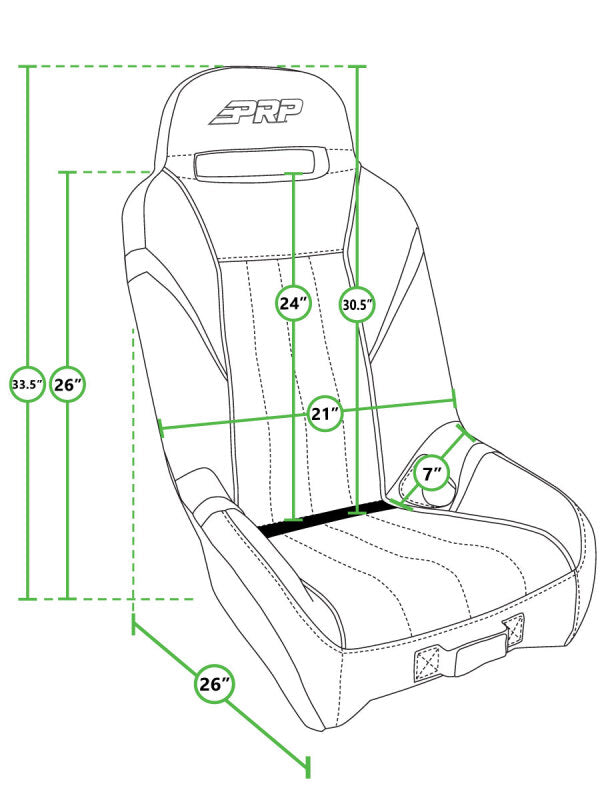 PRP Seats PRP GT/S.E. Suspension Seats Kit for Polaris General, RZR S 900, 900 Trail, Trail, XP 1000, Turbo, T