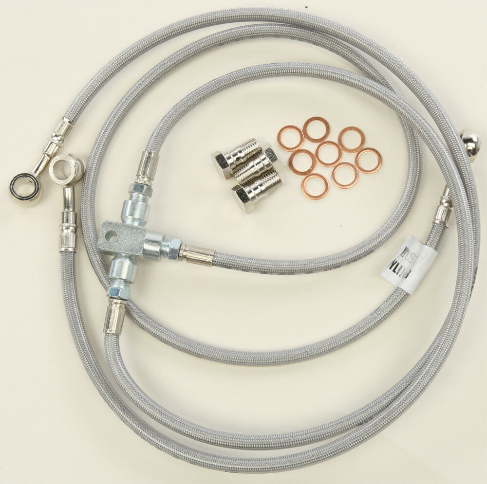 G Brakes Stainless Steel Brake Line - Yamaha YFZ450 / YFZ450R - Front 3 Line Kit - Stock 2004-2012