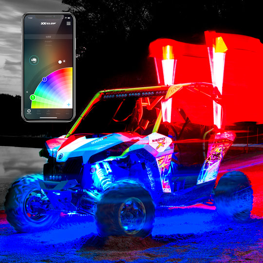 XK Glow 2nd Gen LED Whip - 4 ft 2 PC with XKchrome Controller