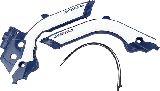 Acerbis X-Grip Frame Guards Blue/White - Husqvarna FC250 and More