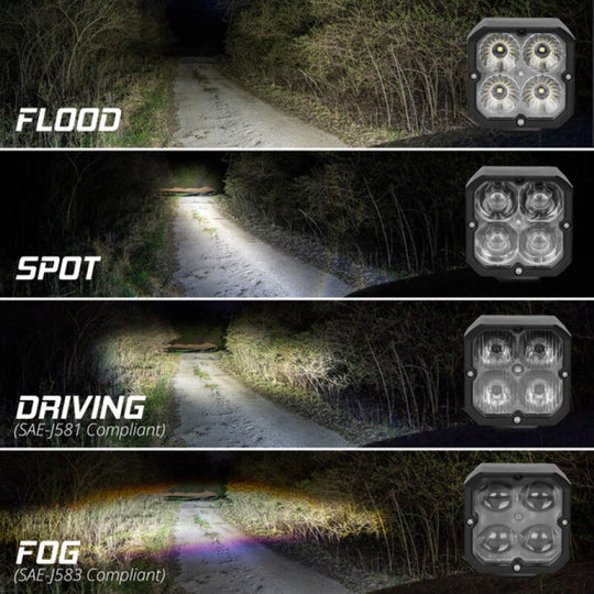 XK Glow XKmax RGBW Addressable Cube Light Kit - Driving Beam