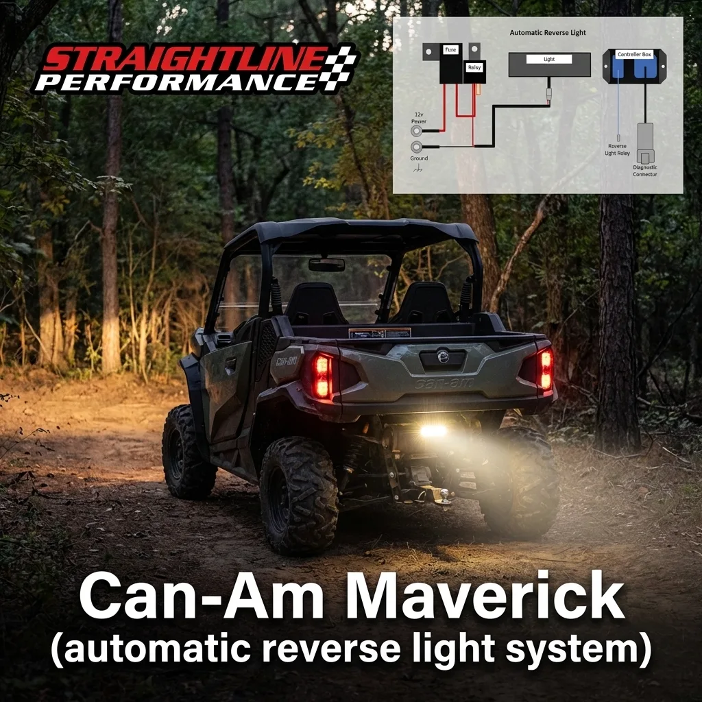 Straightline SmartWire Plug-and-Play Backup / Reverse Light Kit - Can-Am - Commander / Maverick Sport / Maverick Trail 2021-2026 - Single Light