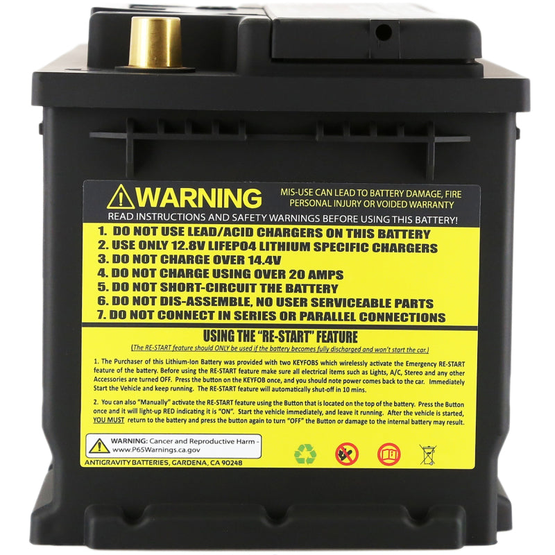 Antigravity H7/Group 94R Lithium Car Battery w/ Re-Start 80Ah AG-H7-80-RS