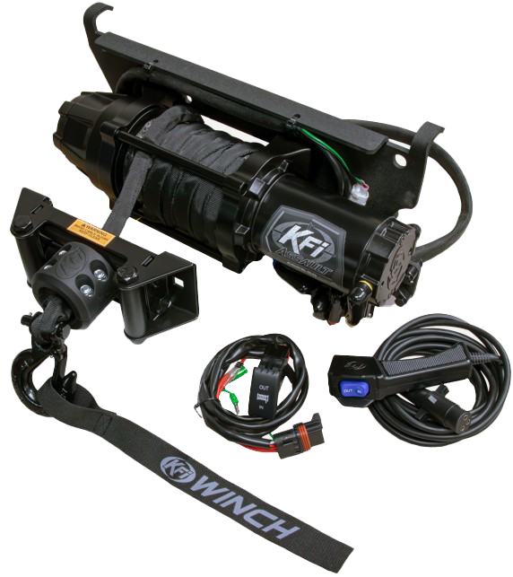 KFI Assault 5000 lb Plug-N-Play Winch Kit - Polaris Ranger 1000 / XP 1000 / Kinetic 2018-2025
