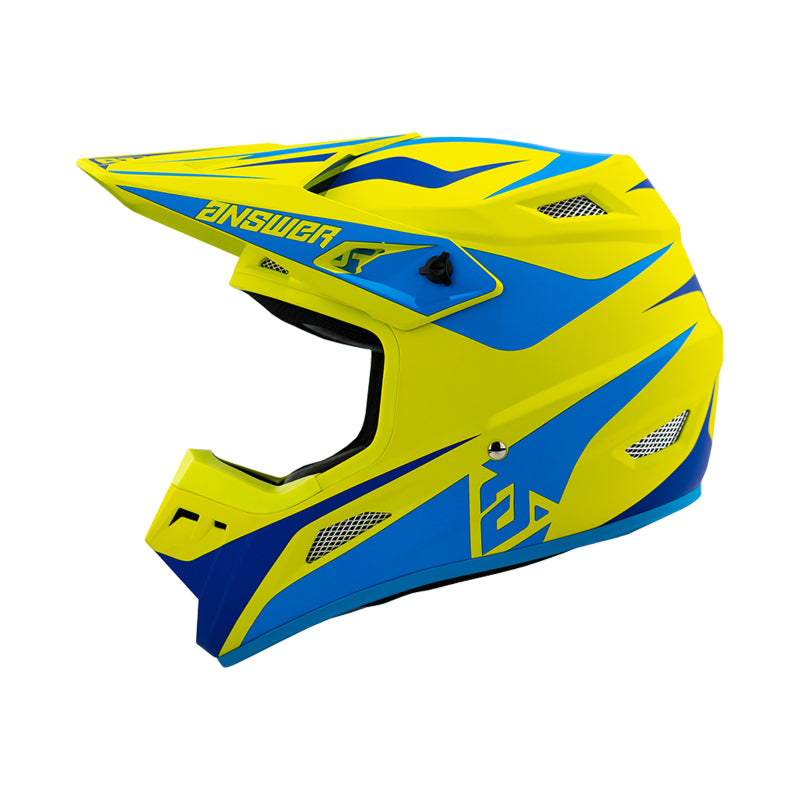 Answer AR1 Mototown Helmet Matte Hyper Acid/Cyan/Dark Blue