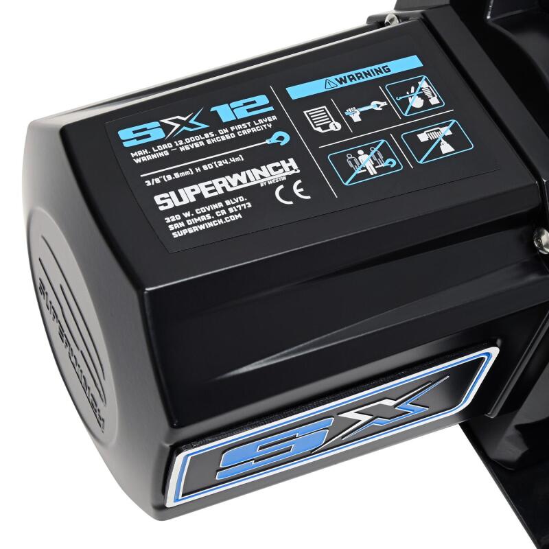 Superwinch SX12SR Synthetic Rope Winch - Semi Gloss Black