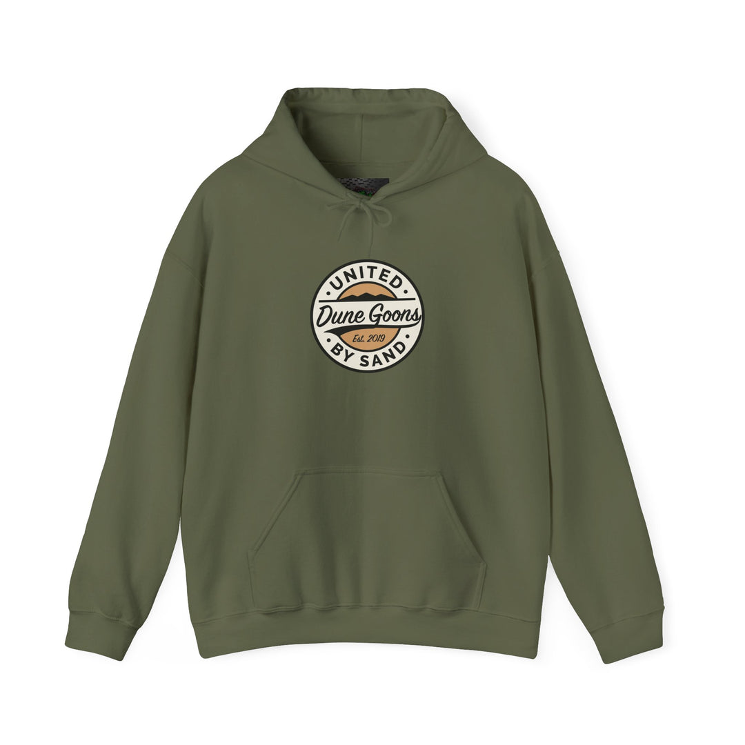 Dune Goons 2026 Logo Hoodie — Sand Dune Graphic Pullover