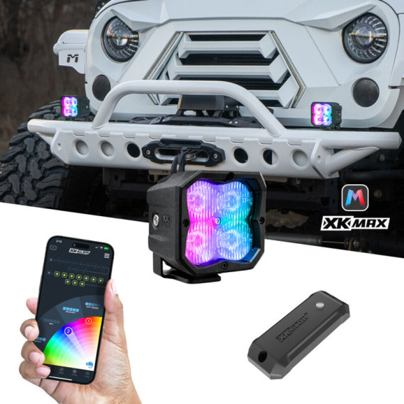XK Glow XKmax RGBW Addressable Cube Light Kit - Driving Beam
