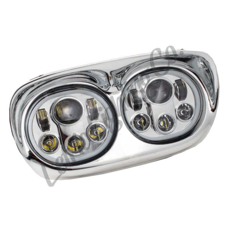 Letric Lighting Headlight Dual with Halo 5.75in Chrome - Harley-Davidson