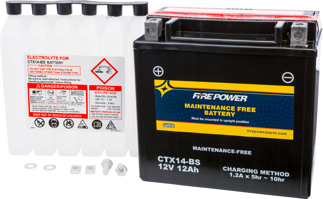 Fire Power Maintenance Free Battery CTX14-BS