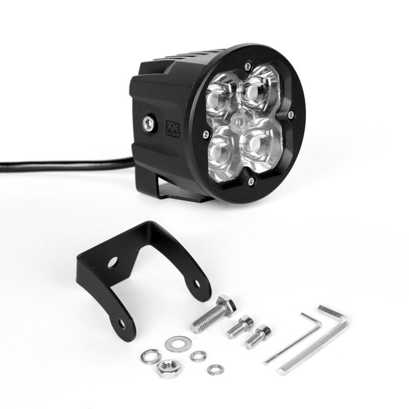 XK Glow Round XKchrome 20w LED Cube Light w/RGB Accent Light - Spot Beam w/Fog Light Bracket